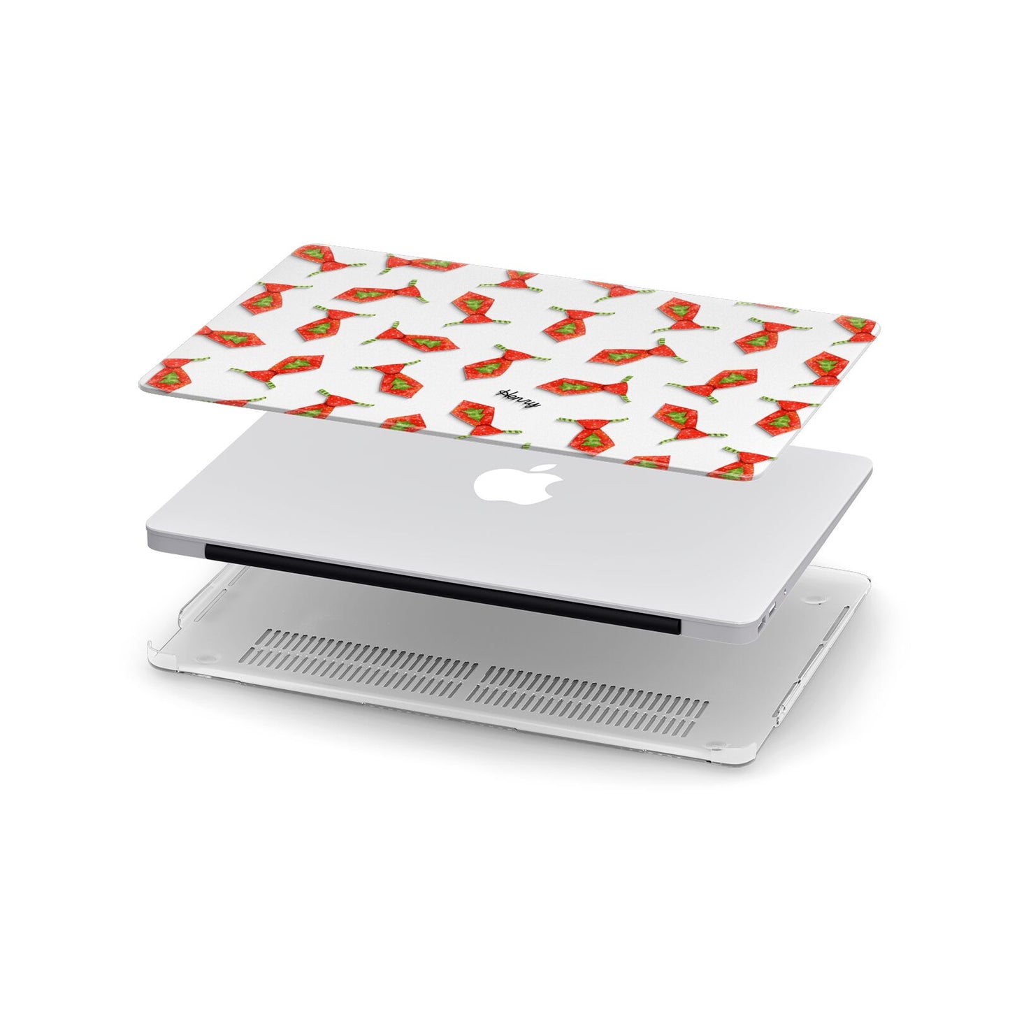 Christmas Tie Pattern Apple MacBook Case in Detail