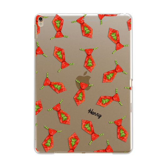 Christmas Tie Pattern Apple iPad Gold Case