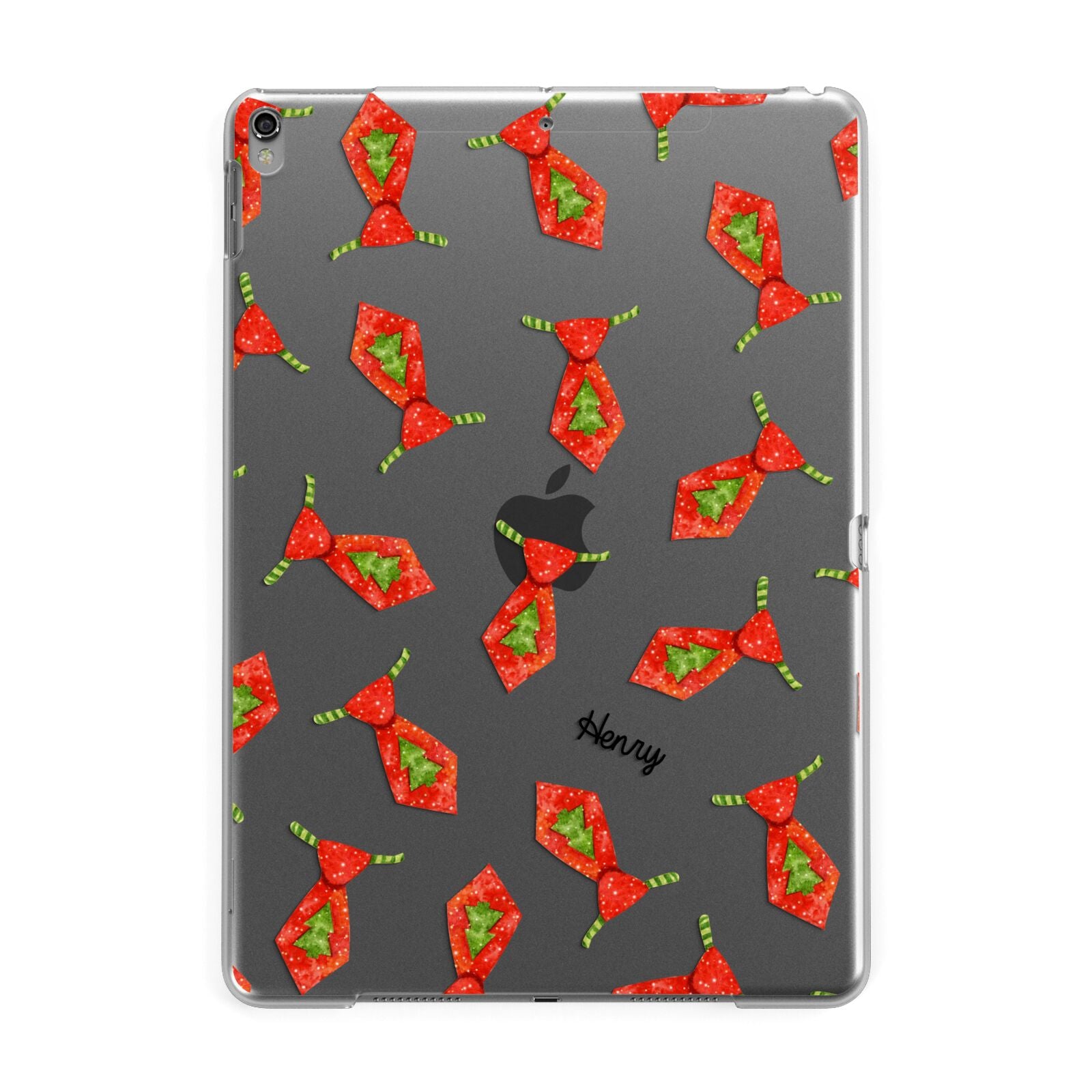 Christmas Tie Pattern Apple iPad Grey Case