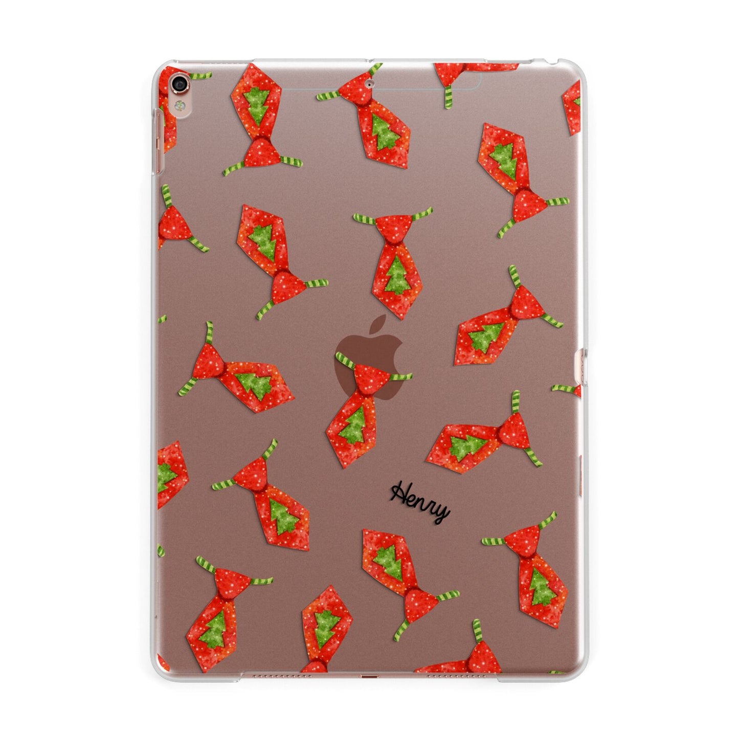 Christmas Tie Pattern Apple iPad Rose Gold Case