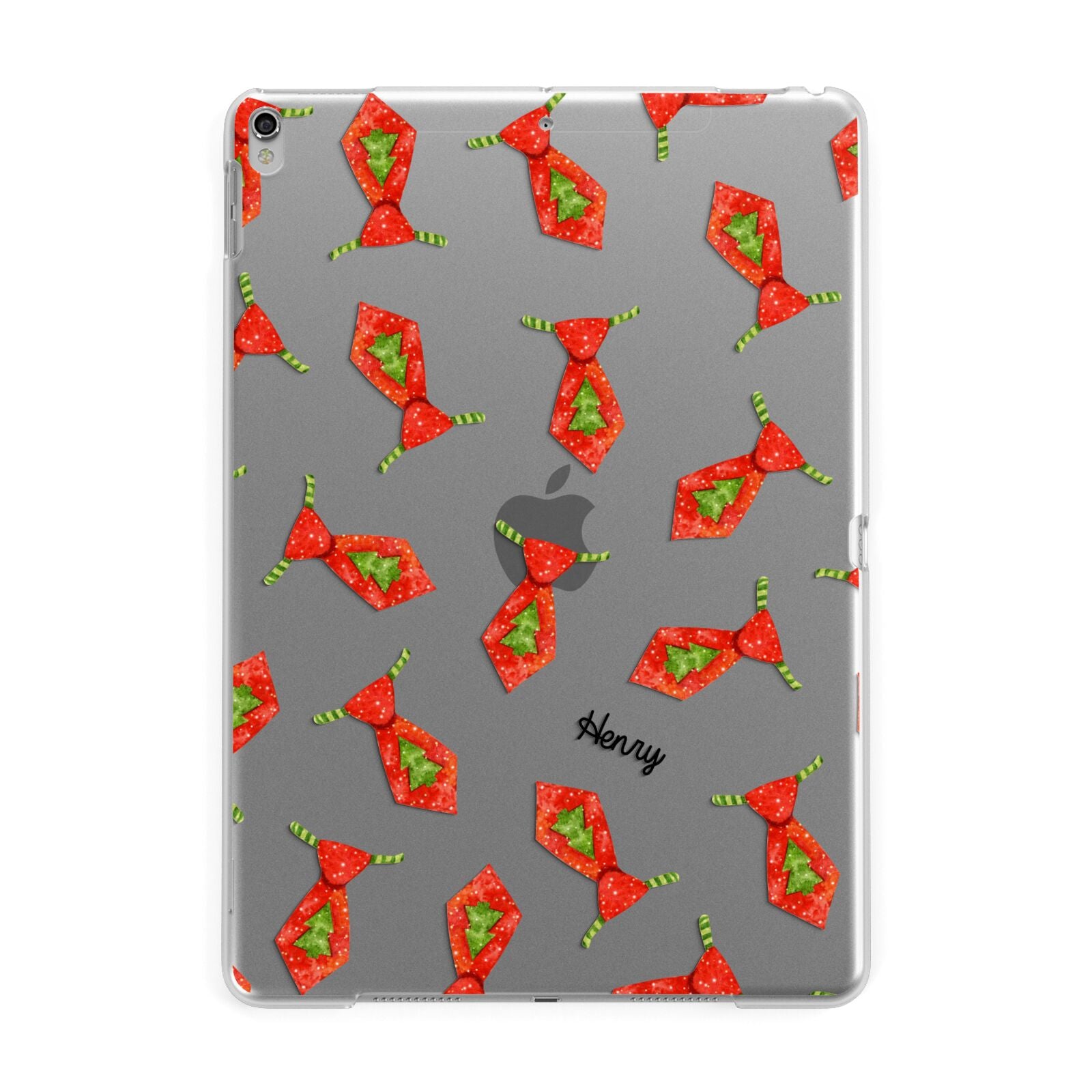 Christmas Tie Pattern Apple iPad Silver Case