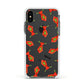 Christmas Tie Pattern Apple iPhone Xs Impact Case White Edge on Black Phone