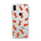 Christmas Tie Pattern Apple iPhone Xs Max Impact Case White Edge on Silver Phone