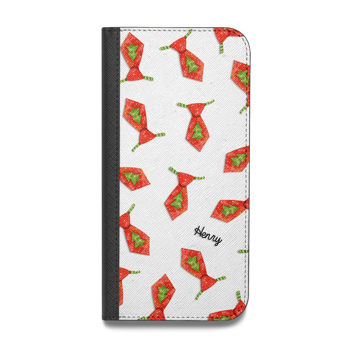 Christmas Tie Pattern Vegan Leather Flip Samsung Case