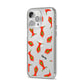 Christmas Tie Pattern iPhone 14 Pro Max Clear Tough Case Silver Angled Image