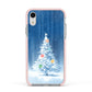 Christmas Tree Apple iPhone XR Impact Case Pink Edge on Silver Phone