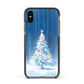 Christmas Tree Apple iPhone Xs Impact Case Black Edge on Black Phone