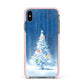Christmas Tree Apple iPhone Xs Max Impact Case Pink Edge on Black Phone