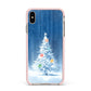 Christmas Tree Apple iPhone Xs Max Impact Case Pink Edge on Gold Phone
