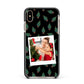 Christmas Tree Polaroid Photo Apple iPhone Xs Max Impact Case Black Edge on Gold Phone