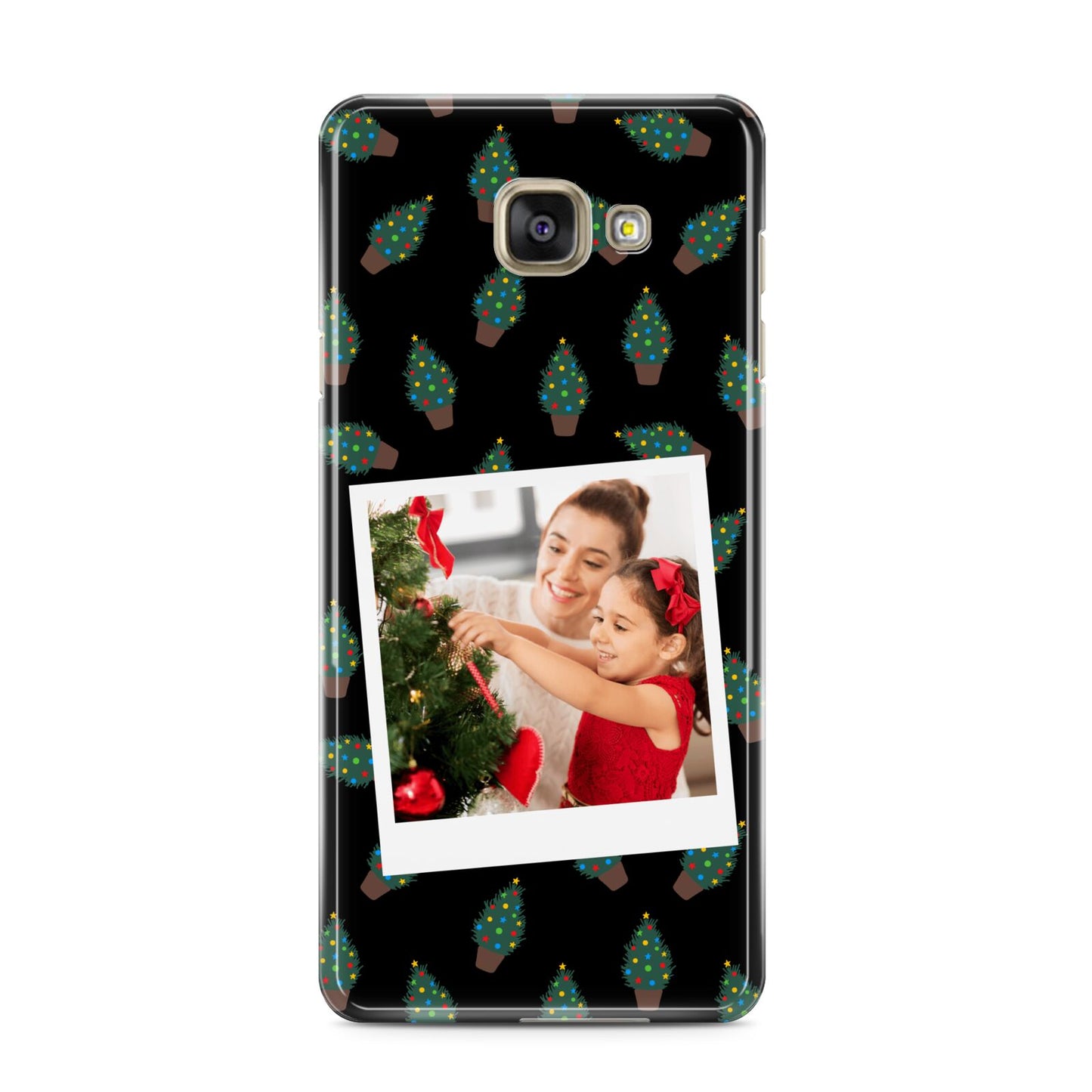Christmas Tree Polaroid Photo Samsung Galaxy A3 2016 Case on gold phone