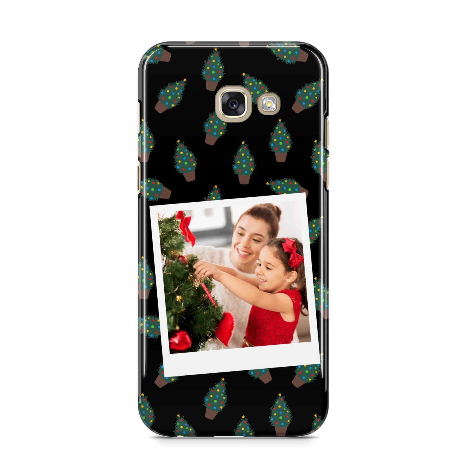 Christmas Tree Polaroid Photo Samsung Galaxy A5 2017 Case on gold phone