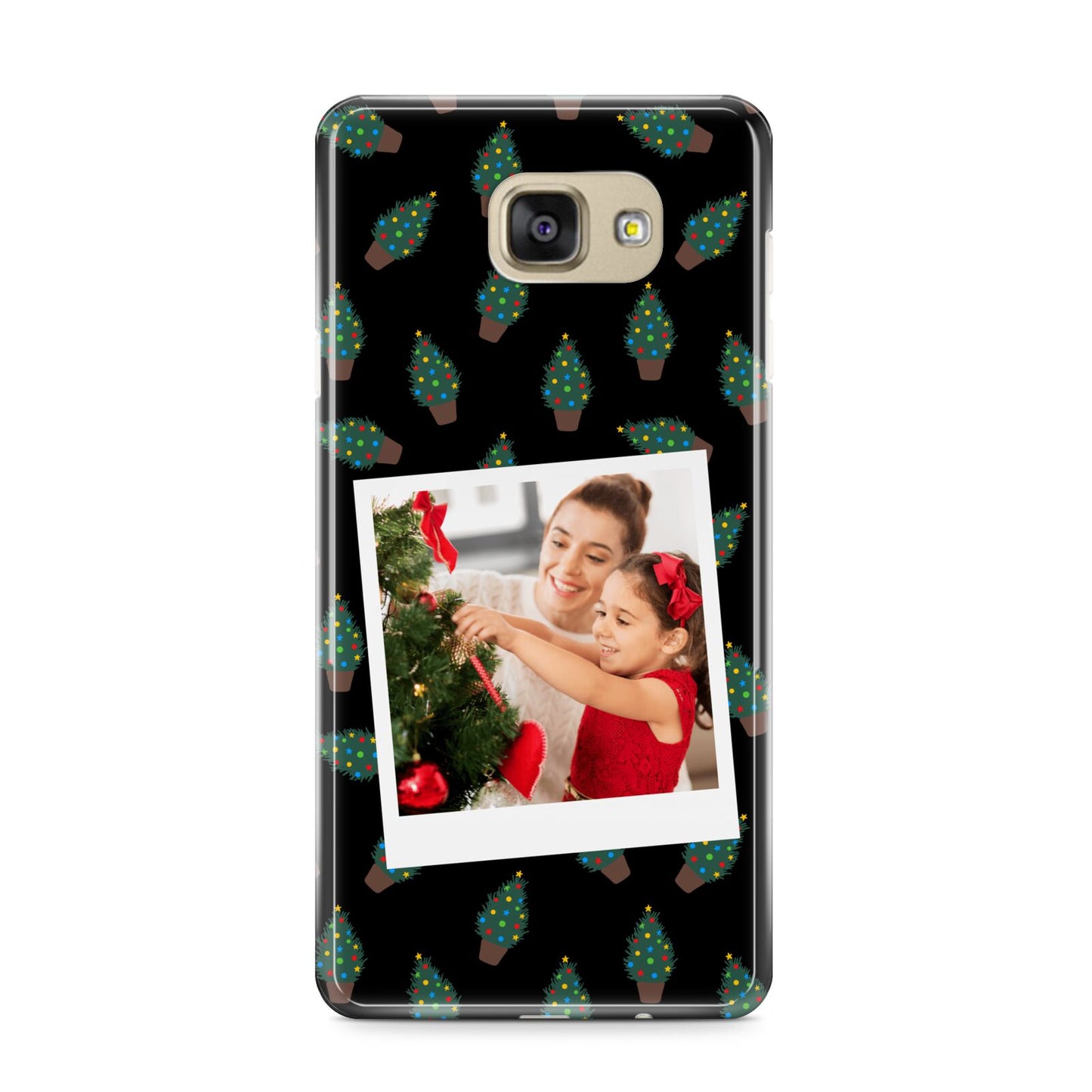 Christmas Tree Polaroid Photo Samsung Galaxy A9 2016 Case on gold phone