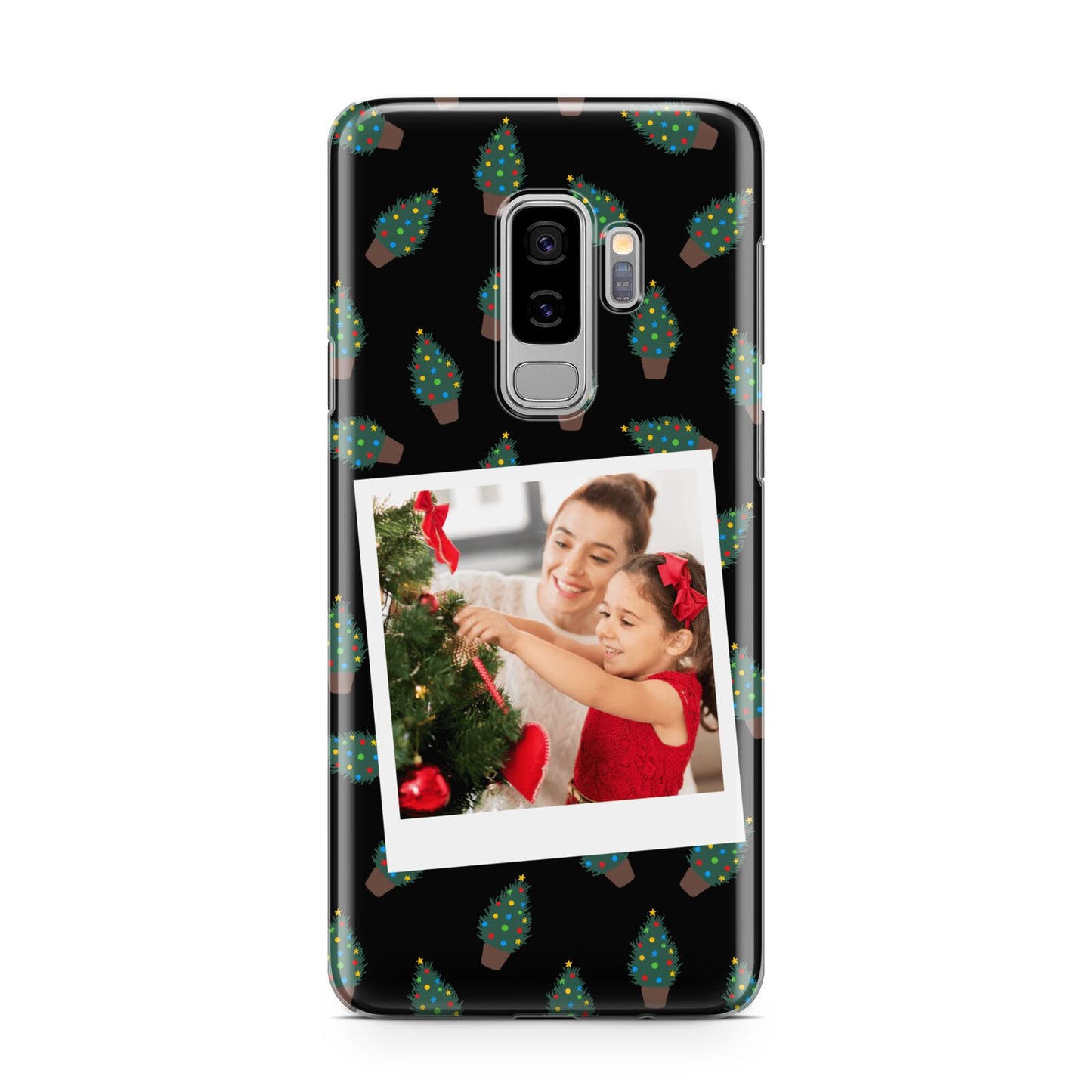 Christmas Tree Polaroid Photo Samsung Galaxy S9 Plus Case on Silver phone