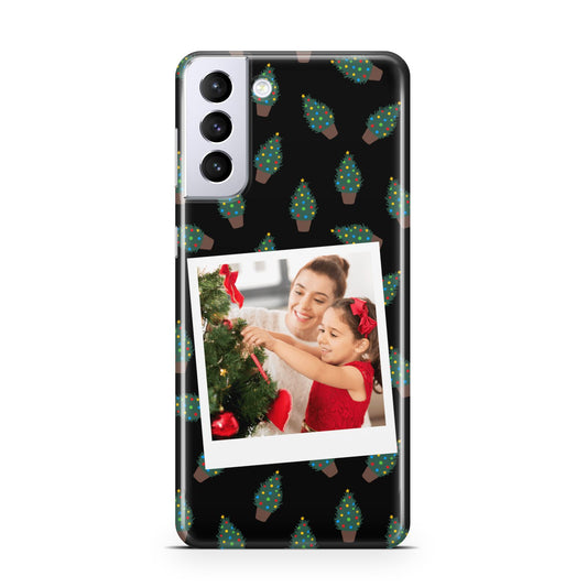 Christmas Tree Polaroid Photo Samsung S21 Plus Phone Case