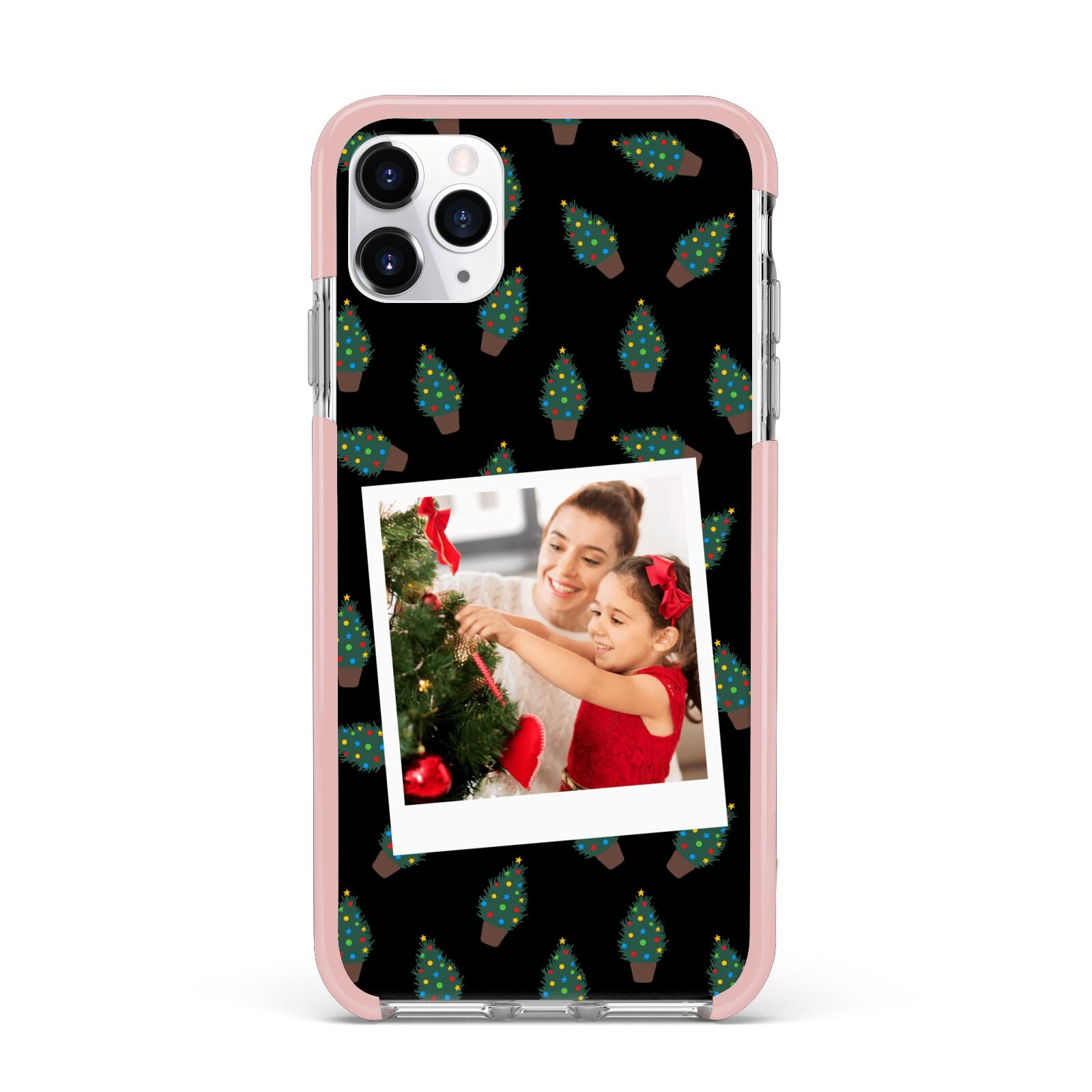Christmas Tree Polaroid Photo iPhone 11 Pro Max Impact Pink Edge Case