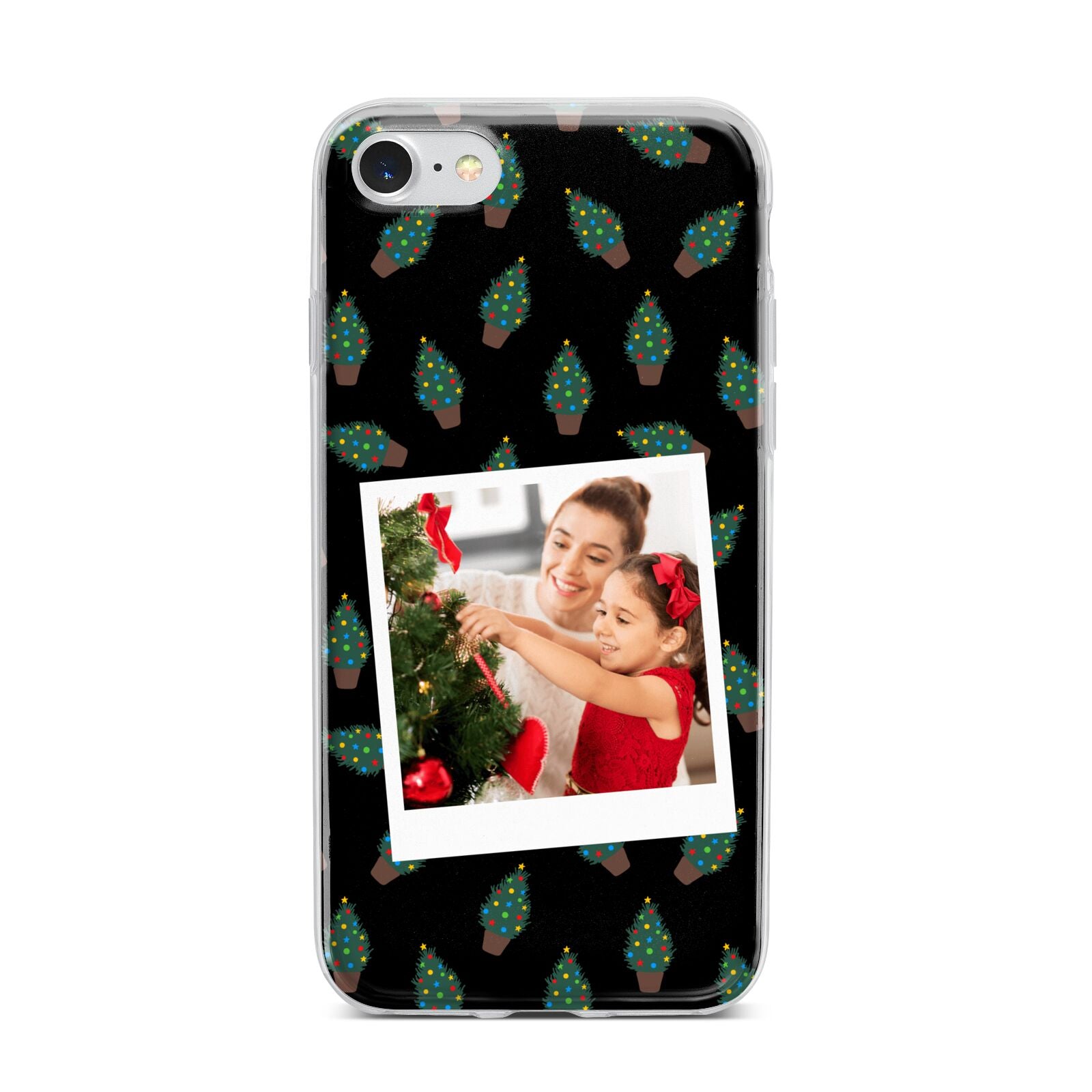 Christmas Tree Polaroid Photo iPhone 7 Bumper Case on Silver iPhone