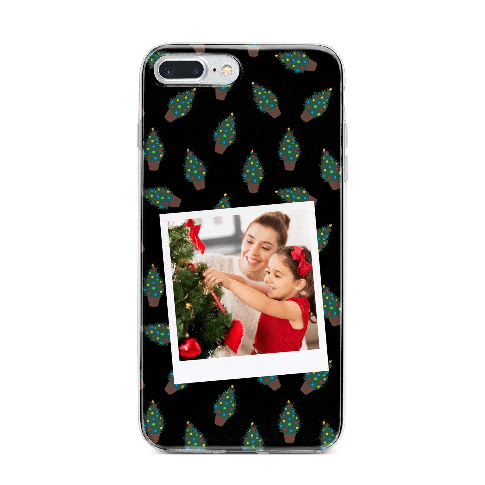 Christmas Tree Polaroid Photo iPhone 7 Plus Bumper Case on Silver iPhone
