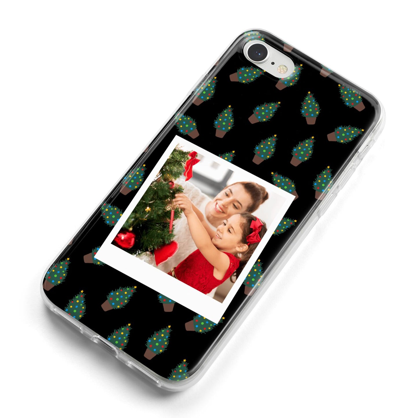 Christmas Tree Polaroid Photo iPhone 8 Bumper Case on Silver iPhone Alternative Image