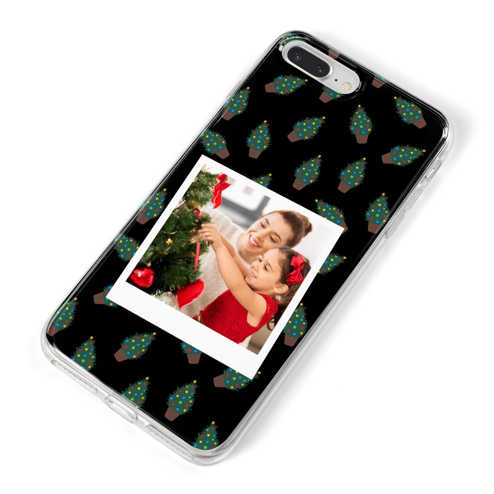 Christmas Tree Polaroid Photo iPhone 8 Plus Bumper Case on Silver iPhone Alternative Image