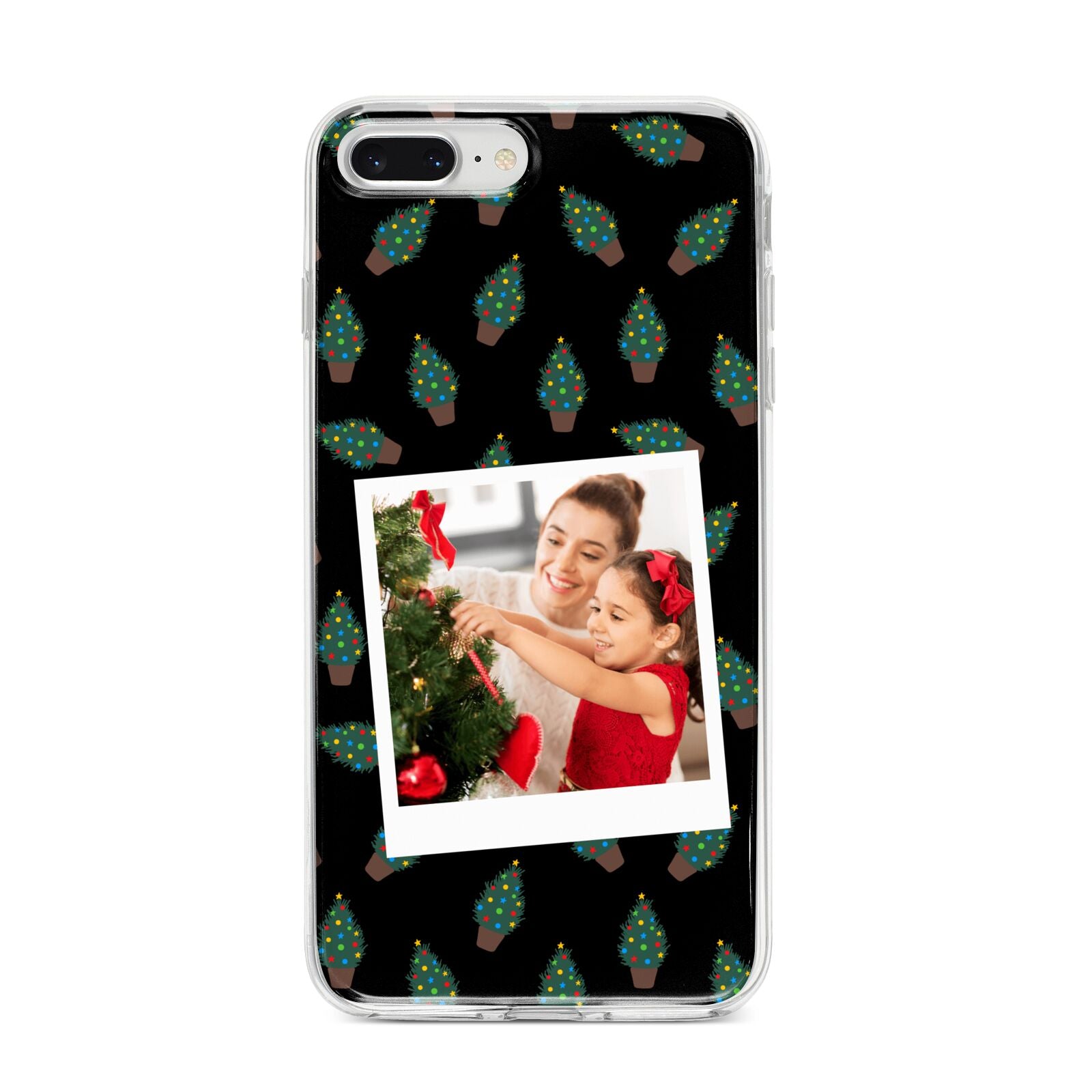 Christmas Tree Polaroid Photo iPhone 8 Plus Bumper Case on Silver iPhone