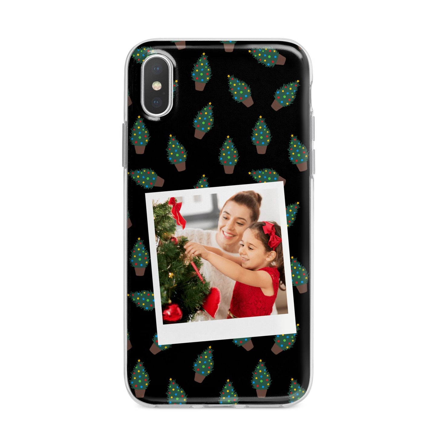 Christmas Tree Polaroid Photo iPhone X Bumper Case on Silver iPhone Alternative Image 1
