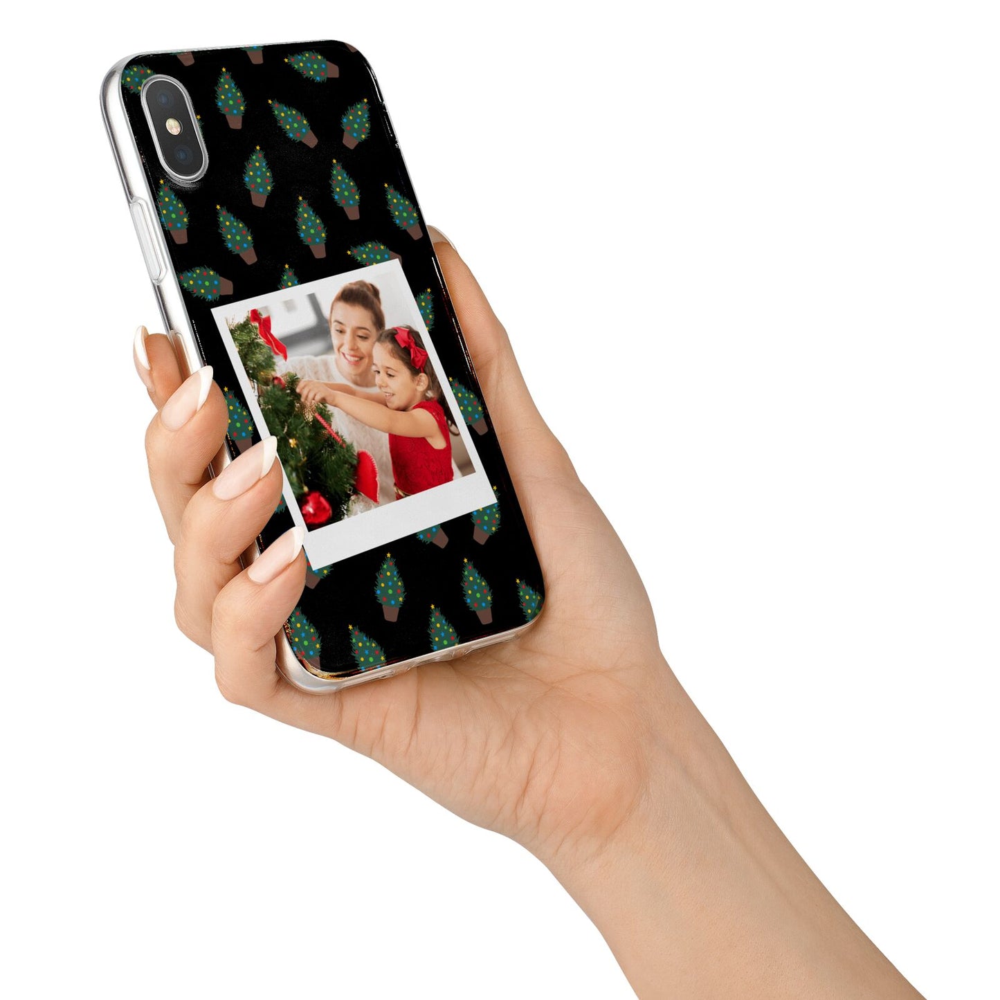 Christmas Tree Polaroid Photo iPhone X Bumper Case on Silver iPhone Alternative Image 2