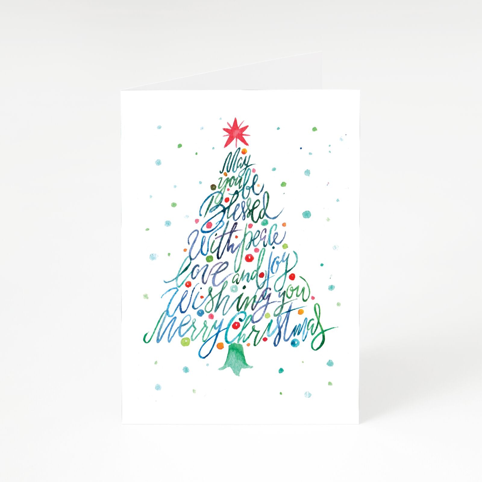 Christmas Tree Watercolour A5 Greetings Card