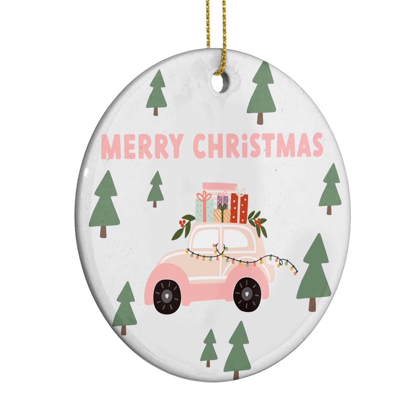 Christmas Tree on the roof Circle Decoration Side Angle