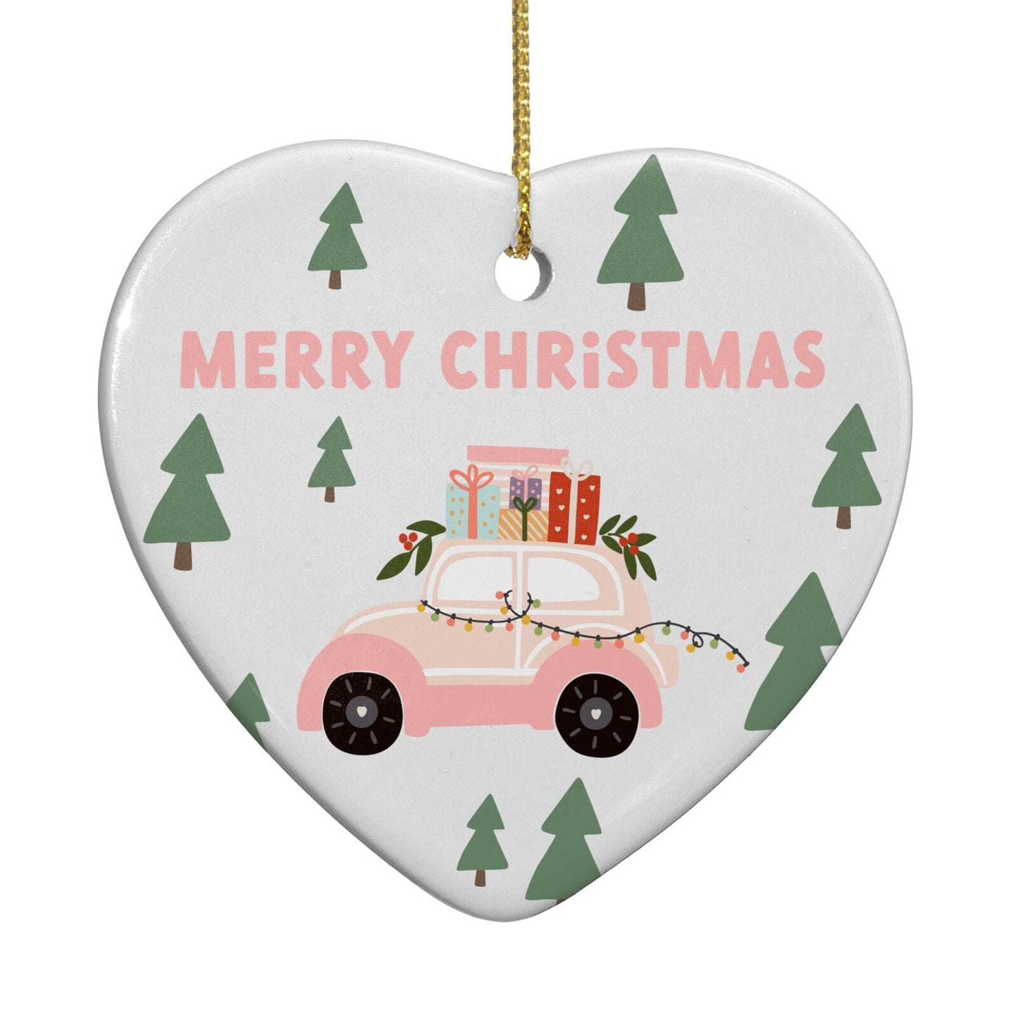 Christmas Tree on the roof Heart Decoration