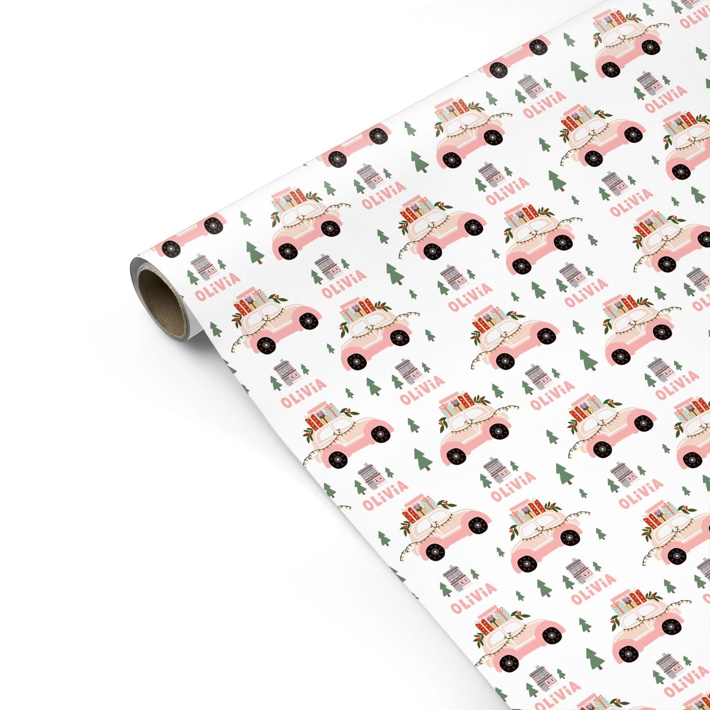 Christmas Tree on the roof Personalised Gift Wrap