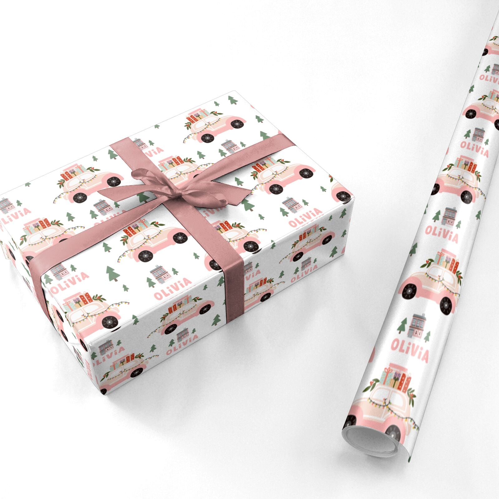 Christmas Tree on the roof Personalised Wrapping Paper