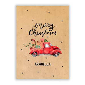 Christmas Truck Personalised Greetings Card