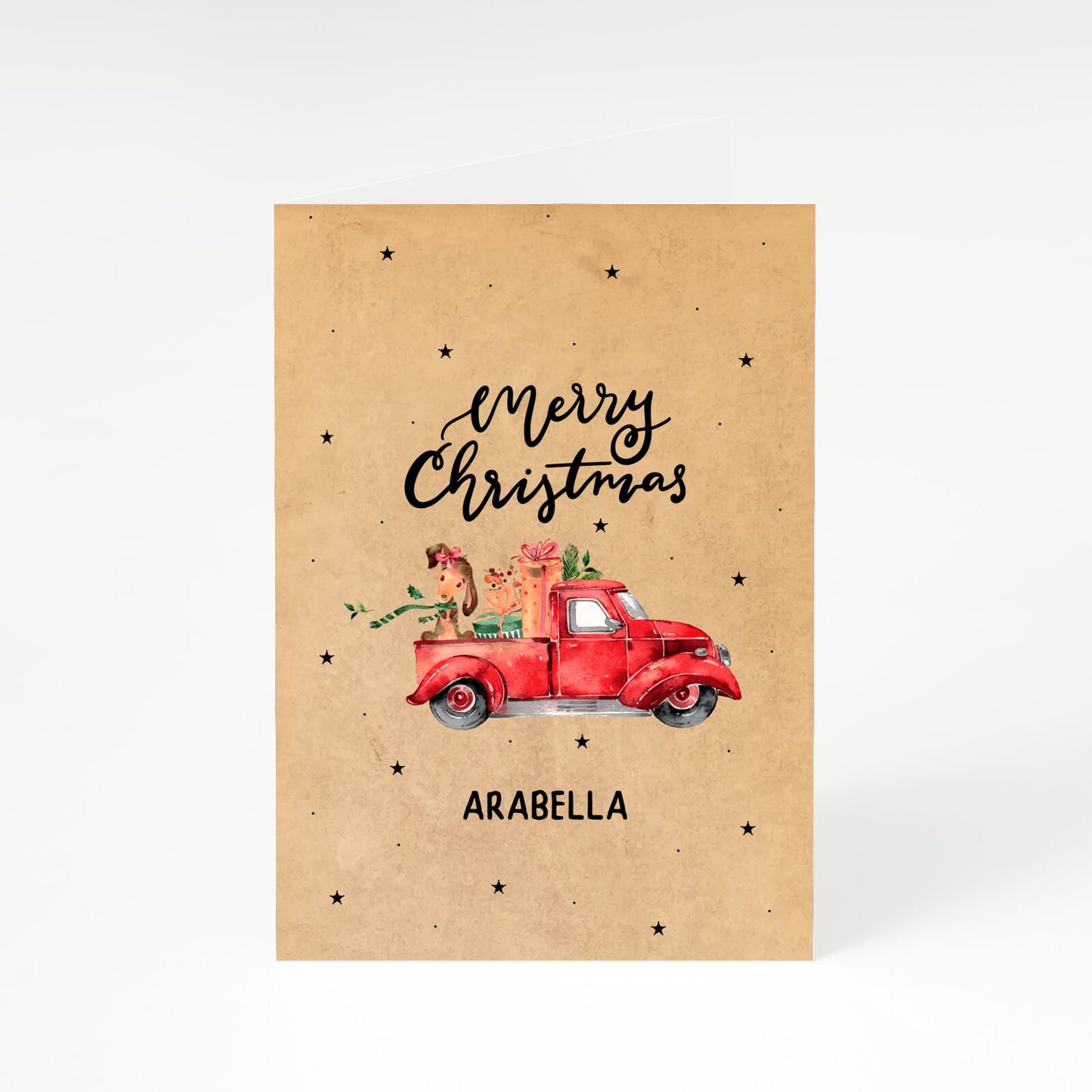 Christmas Truck Personalised A5 Greetings Card
