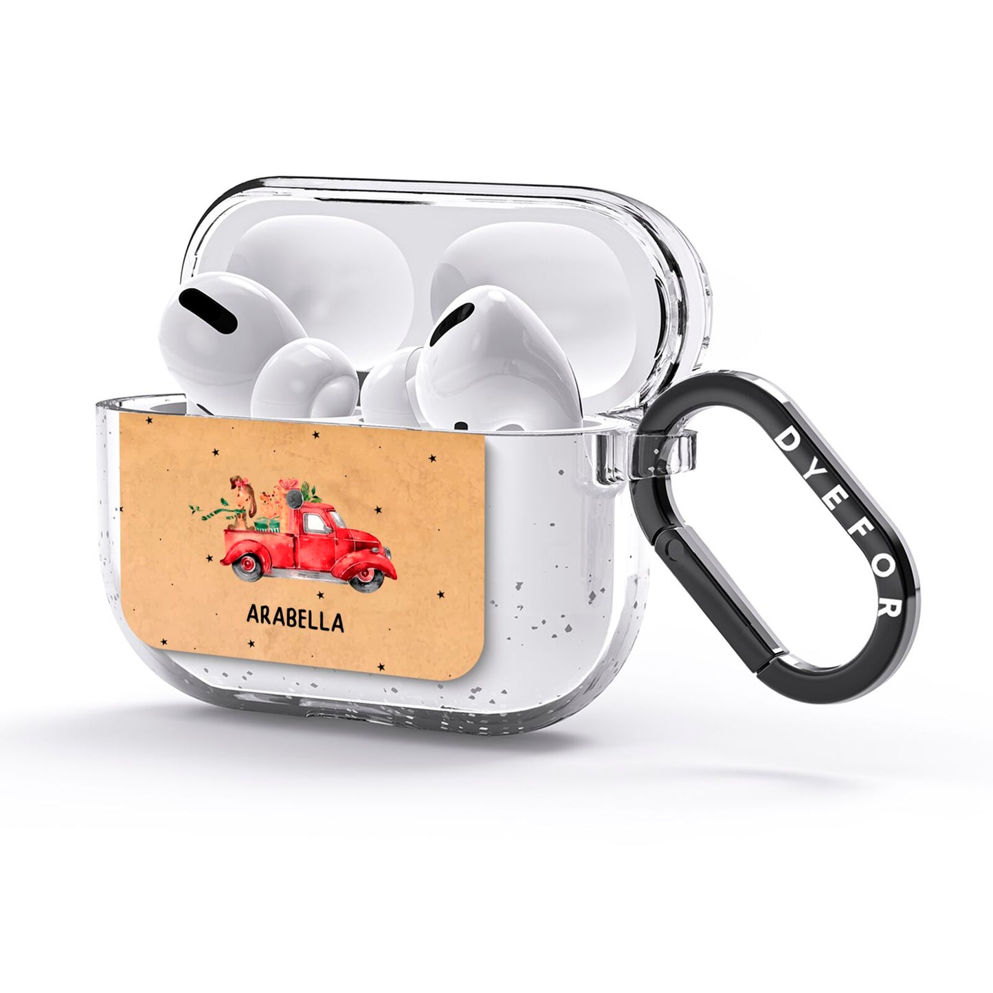 Christmas Truck Personalised AirPods Glitter Case 3rd Gen Side Image