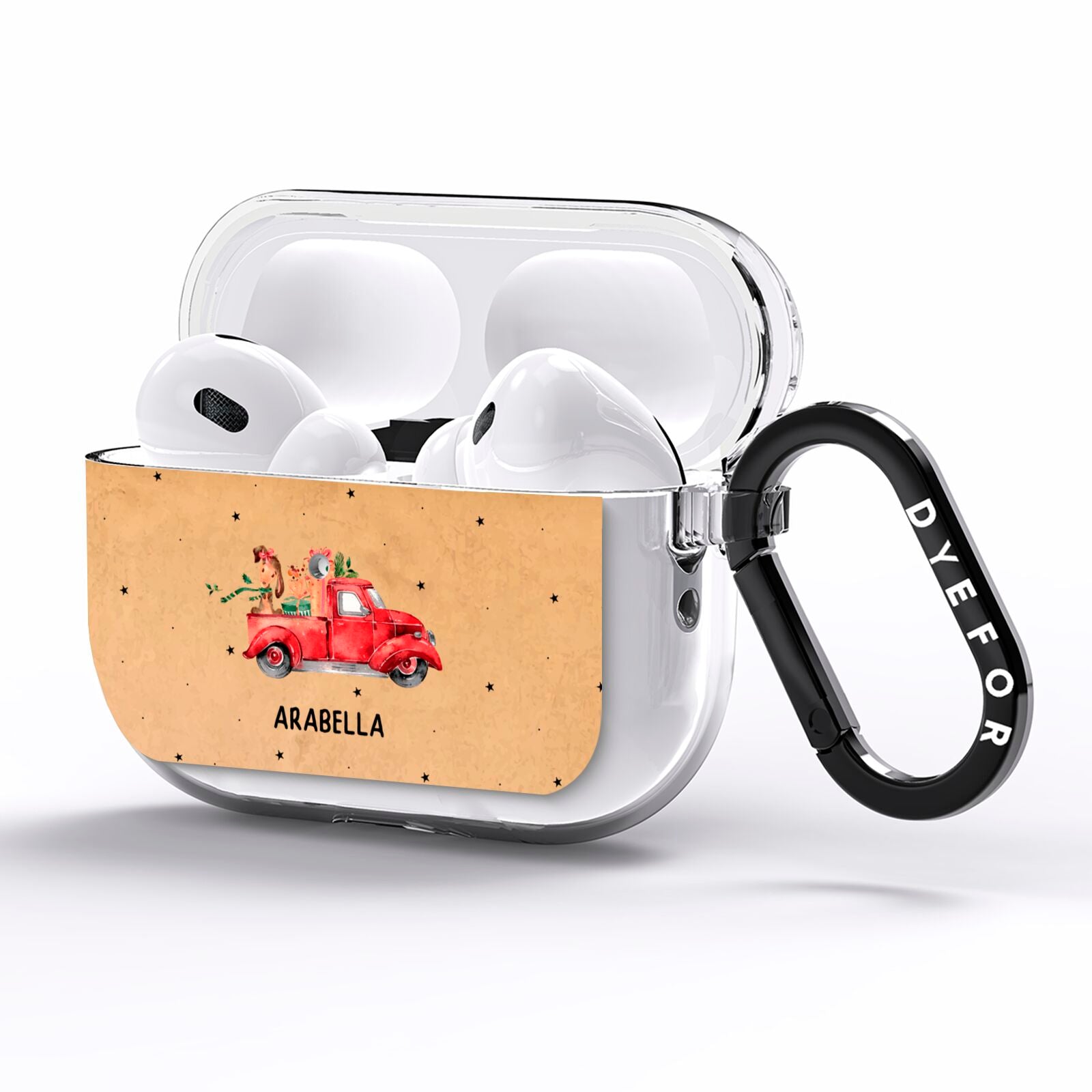 Christmas Truck Personalised AirPods Pro Clear Case Side Image