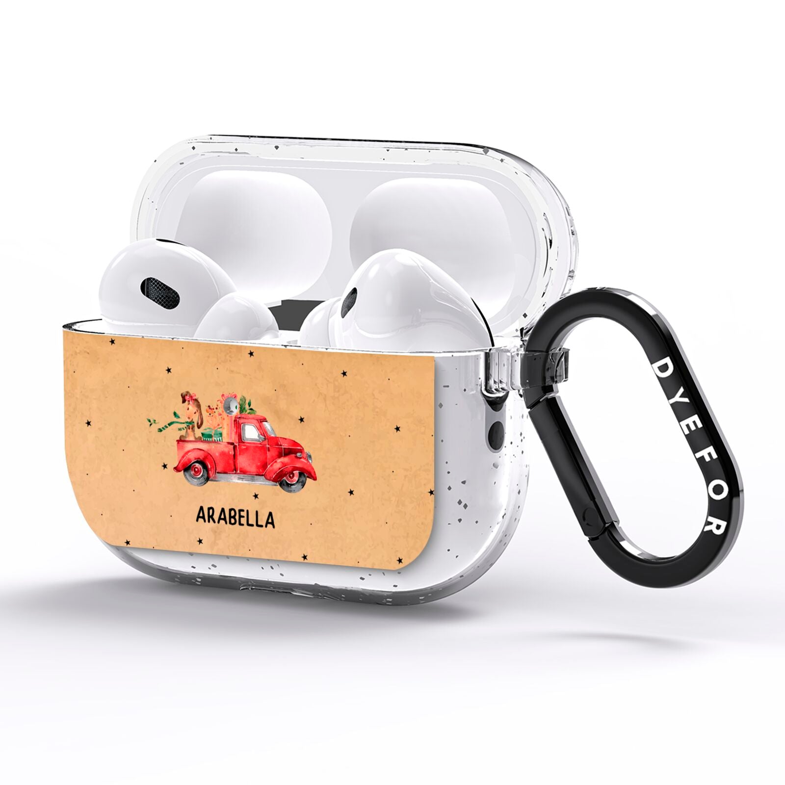 Christmas Truck Personalised AirPods Pro Glitter Case Side Image
