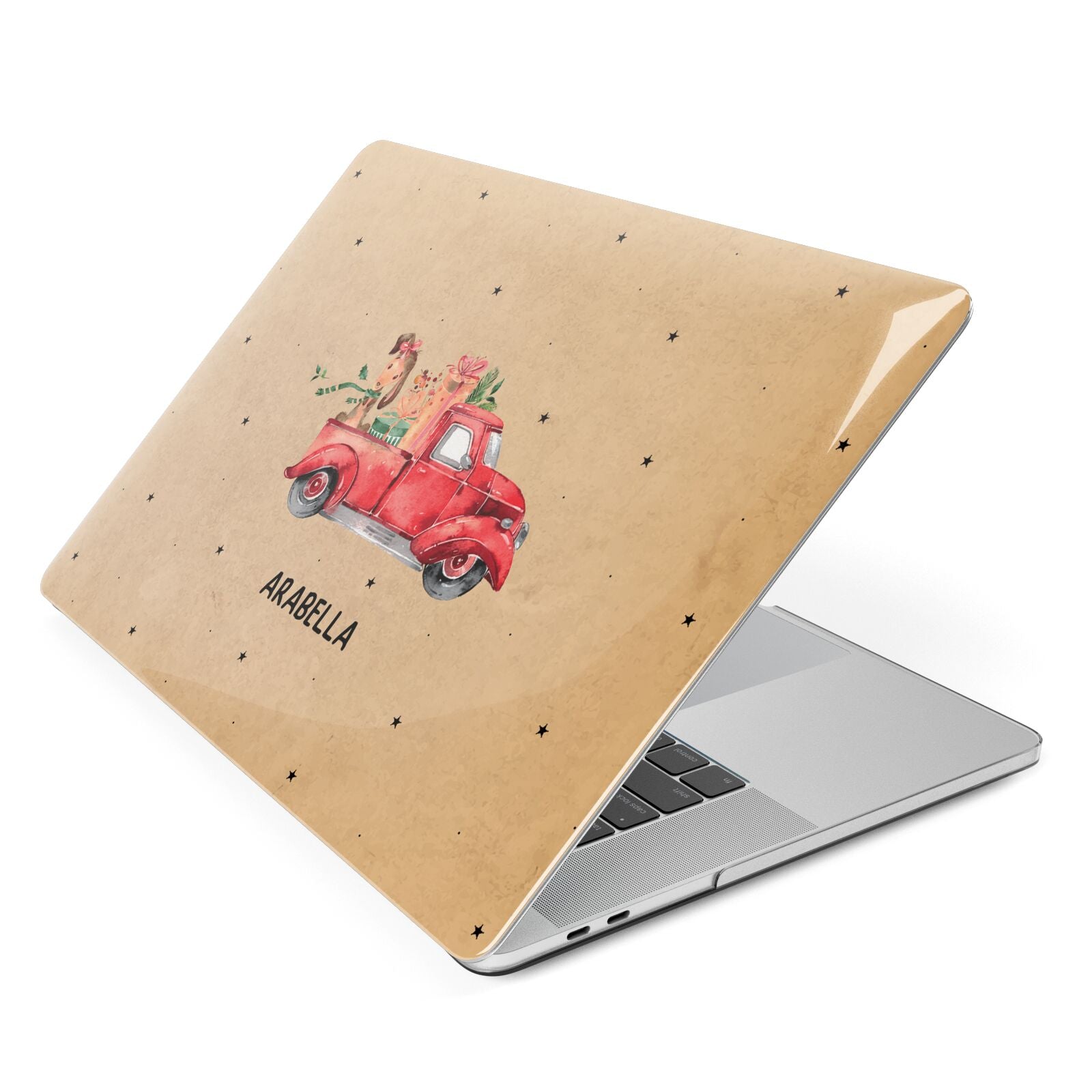 Christmas Truck Personalised Apple MacBook Case Side View