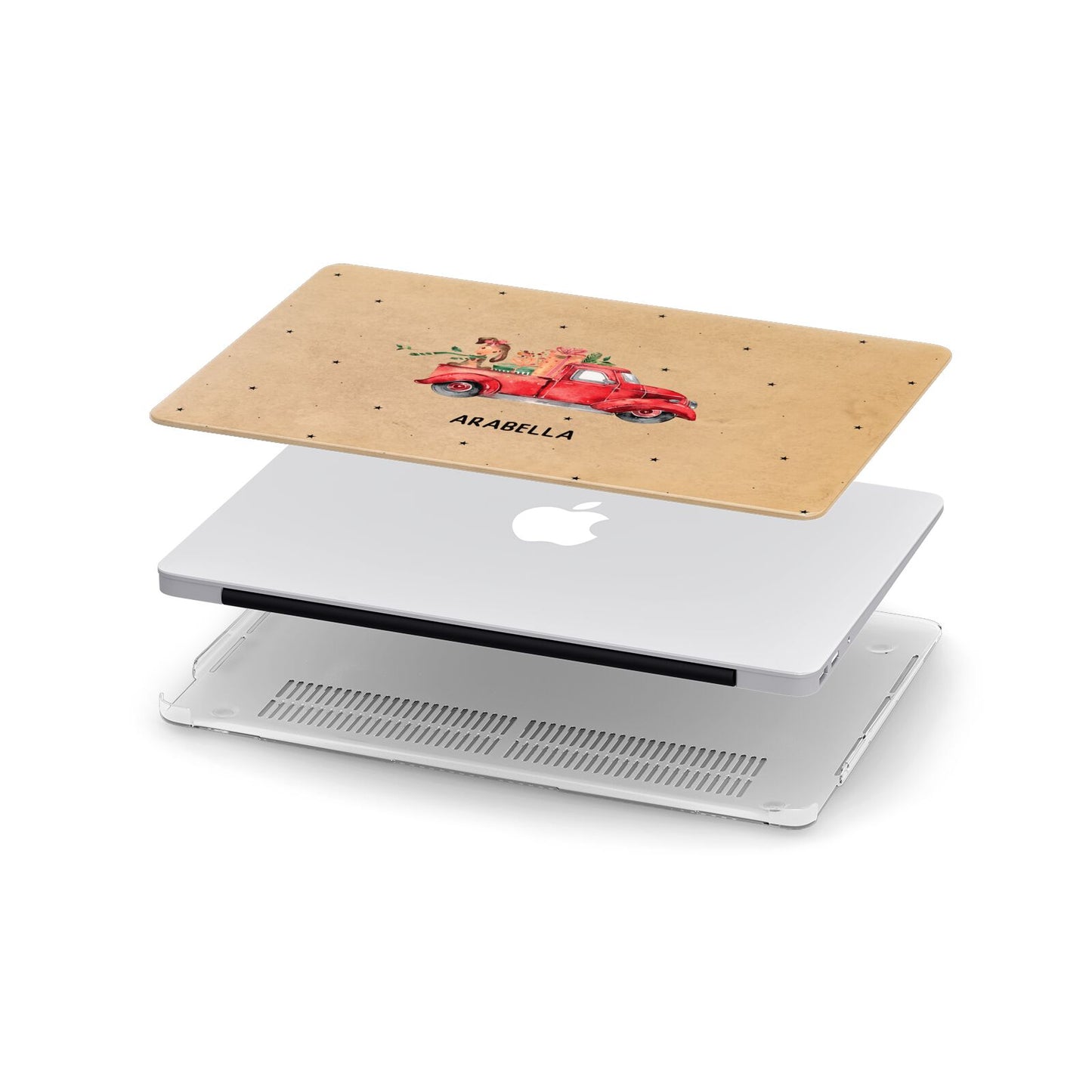 Christmas Truck Personalised Apple MacBook Case in Detail