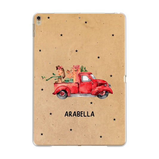 Christmas Truck Personalised Apple iPad Gold Case