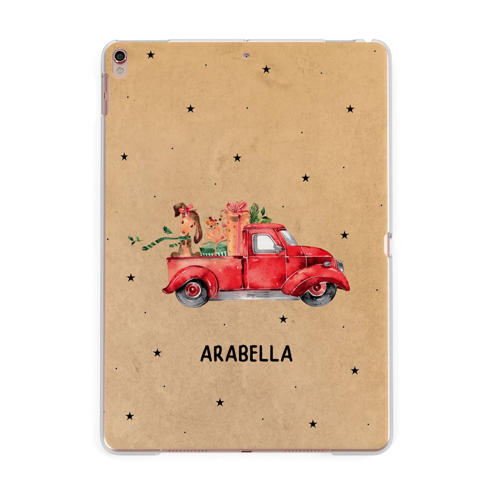 Christmas Truck Personalised Apple iPad Rose Gold Case