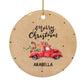 Christmas Truck Personalised Circle Decoration Back Image