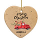 Christmas Truck Personalised Heart Decoration Back Image
