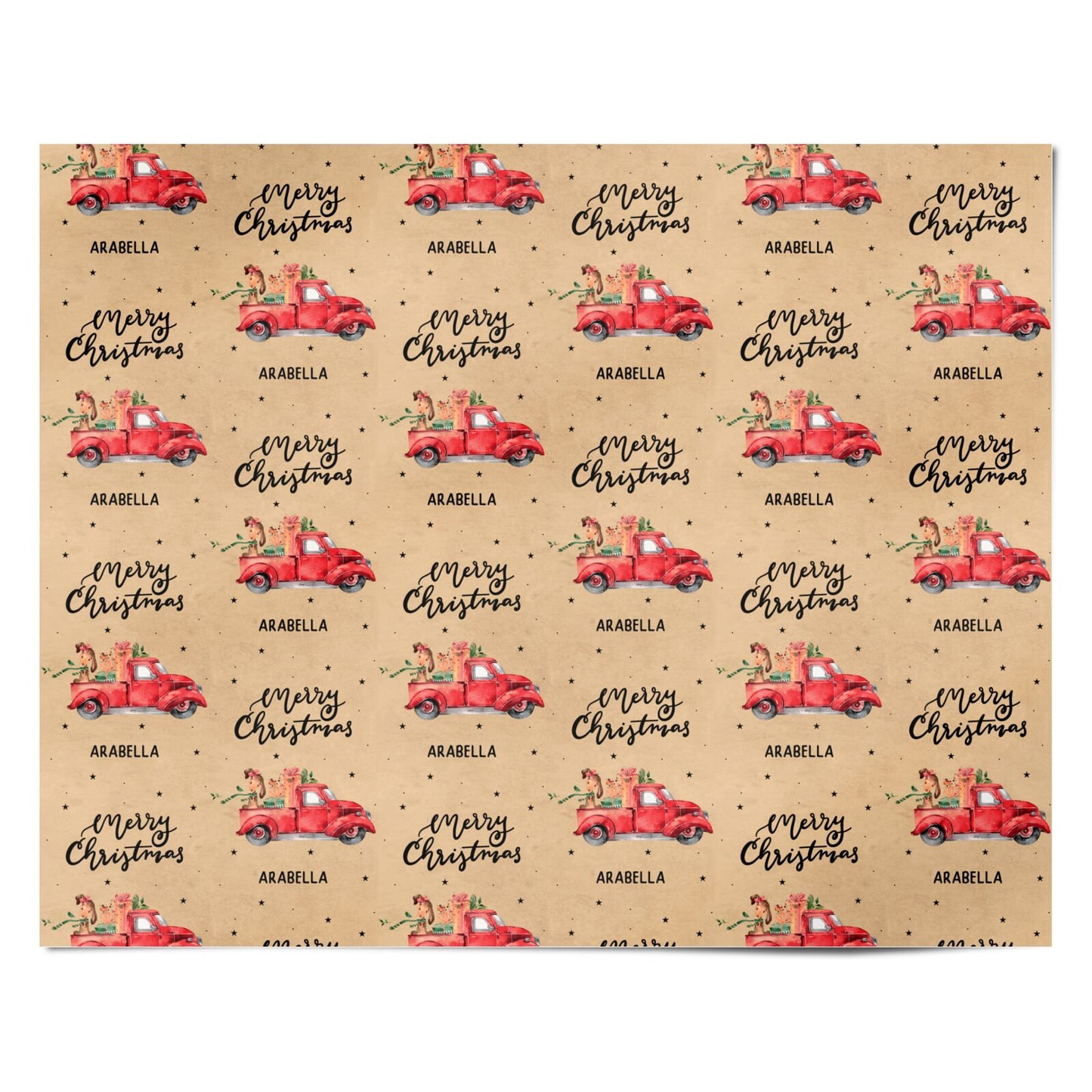 Christmas Truck Personalised Personalised Wrapping Paper Alternative