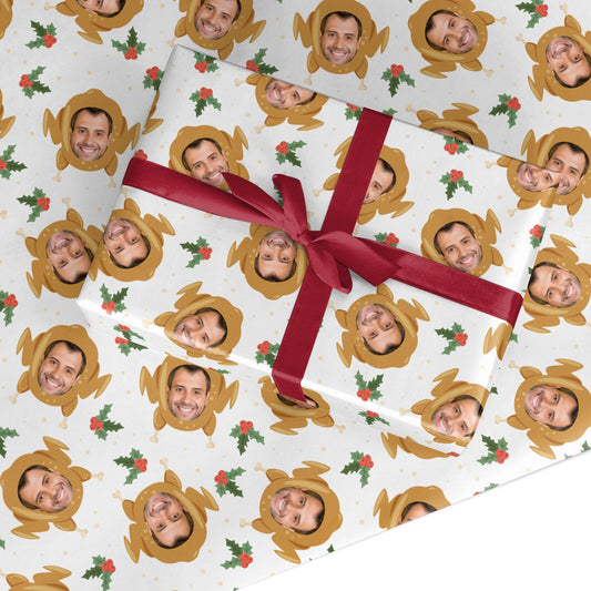 Christmas Turkey Photo Face Personalised Custom Wrapping Paper