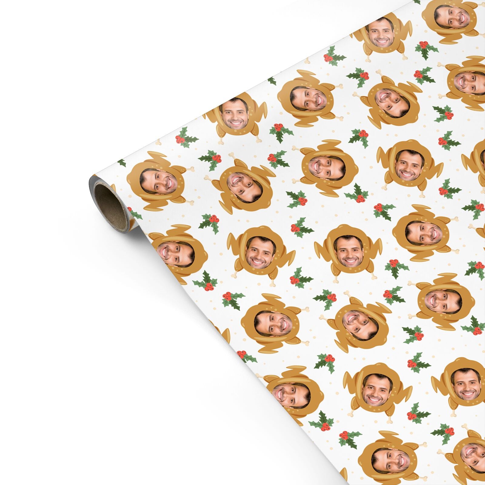 Christmas Turkey Photo Face Personalised Personalised Gift Wrap