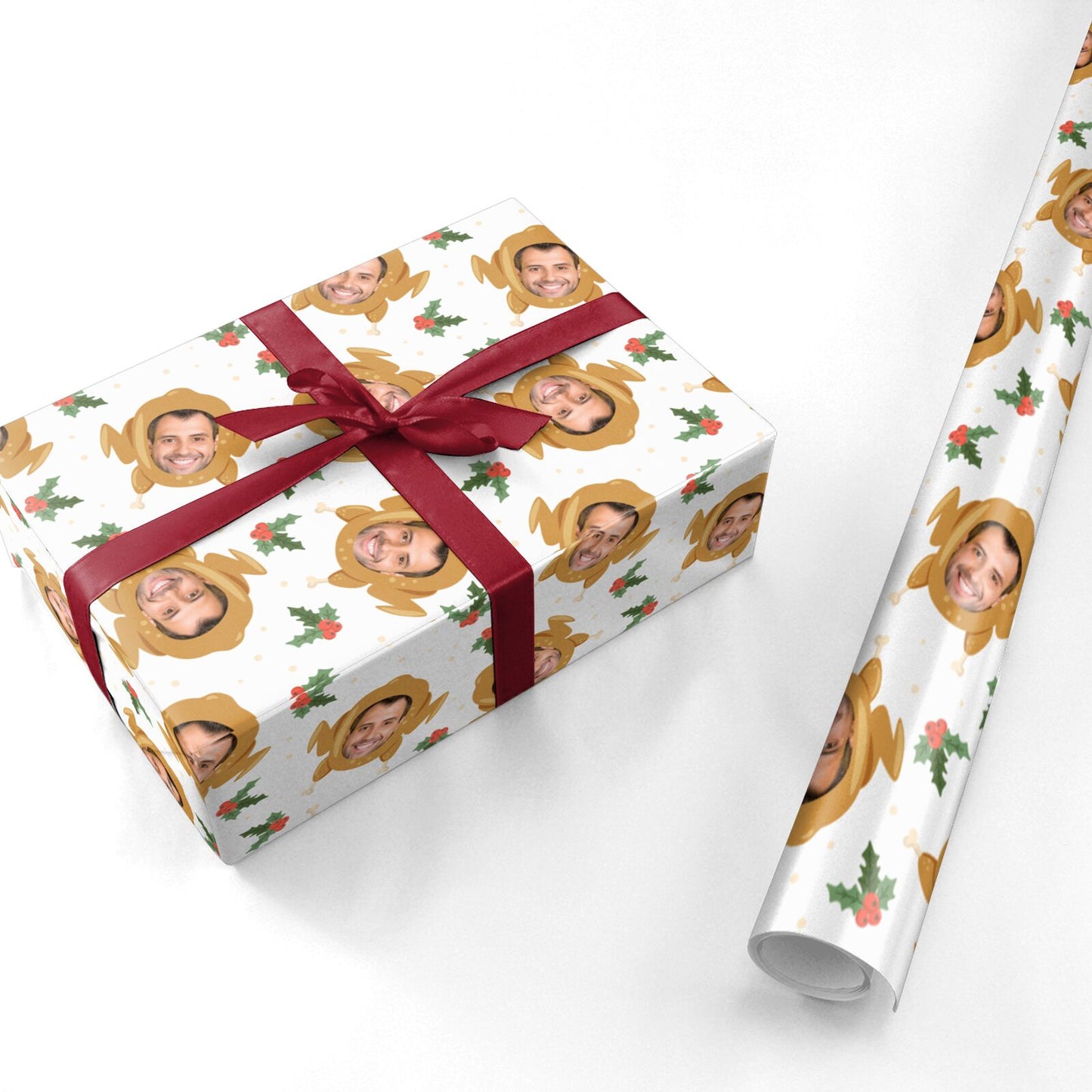 Christmas Turkey Photo Face Personalised Personalised Wrapping Paper
