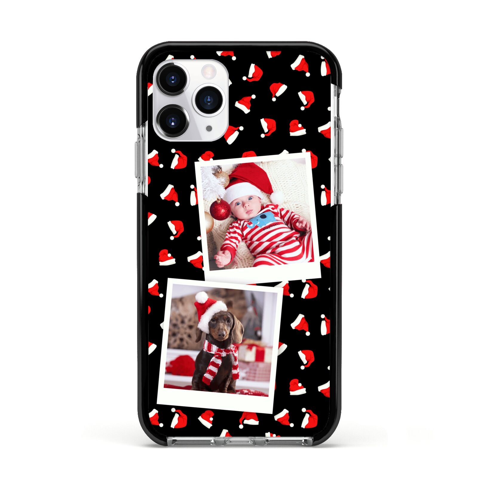 Christmas Two Photo Apple iPhone 11 Pro in Silver with Black Impact Case