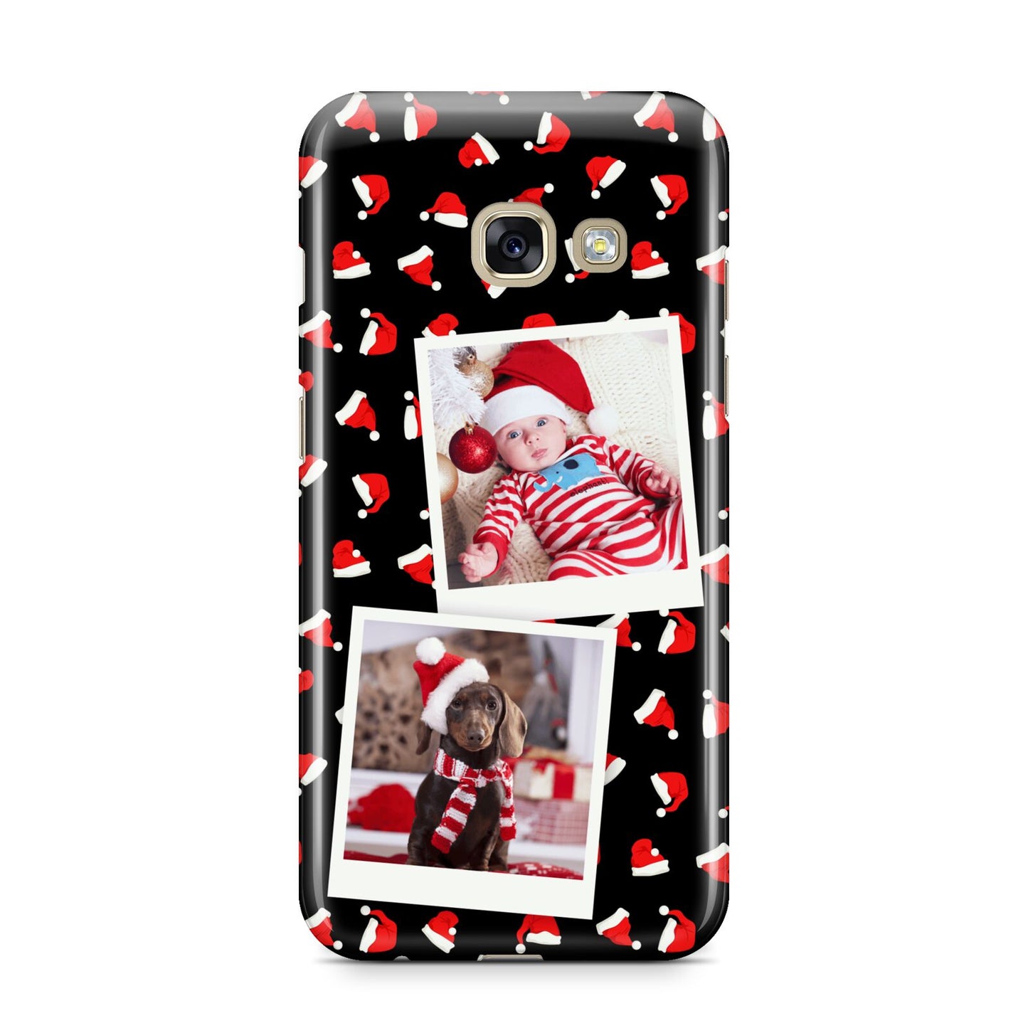 Christmas Two Photo Samsung Galaxy A3 2017 Case on gold phone