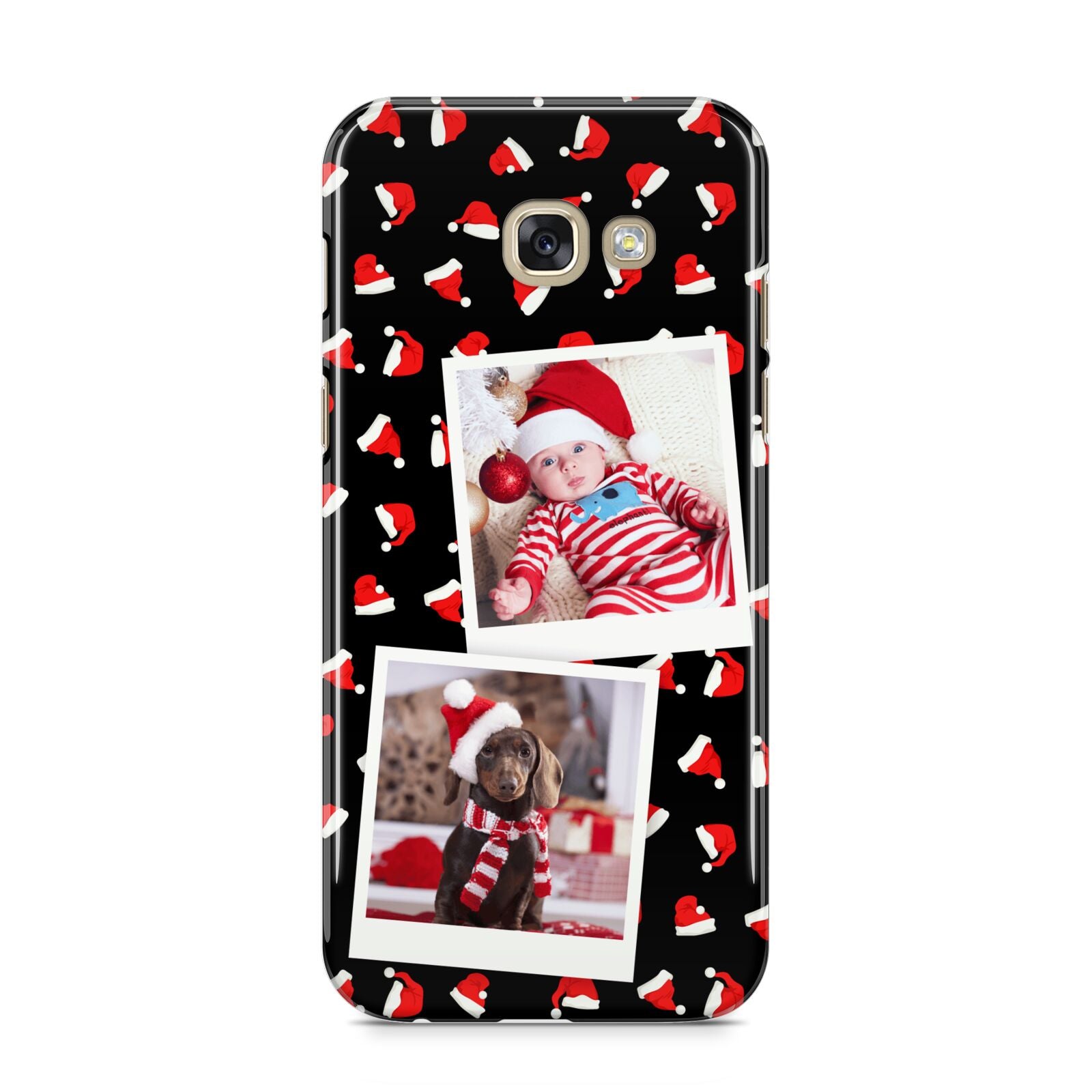 Christmas Two Photo Samsung Galaxy A5 2017 Case on gold phone